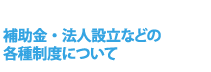 補助金・法人設立などの各種精制度について